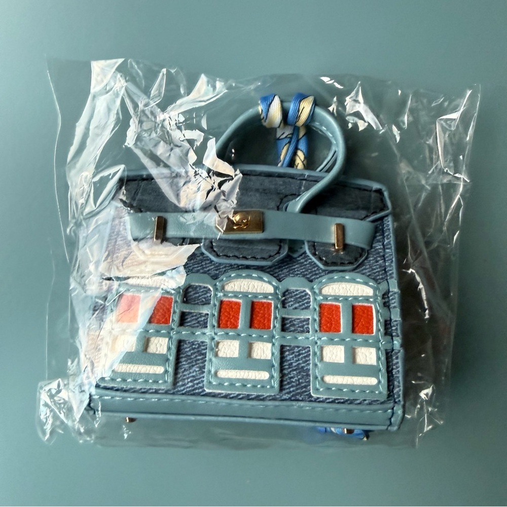 Tiny Blue Handbag Accessory With Mini Skinny Scar… - image 7